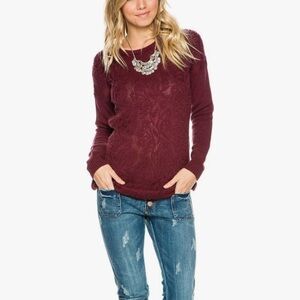 RVCA Jacquard Knit Scoop Neck Pullover Sweater Size Small